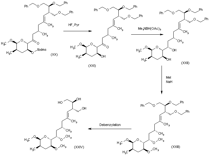 合成路线图解说明: the reaction of the chiral propyl iodide (viii