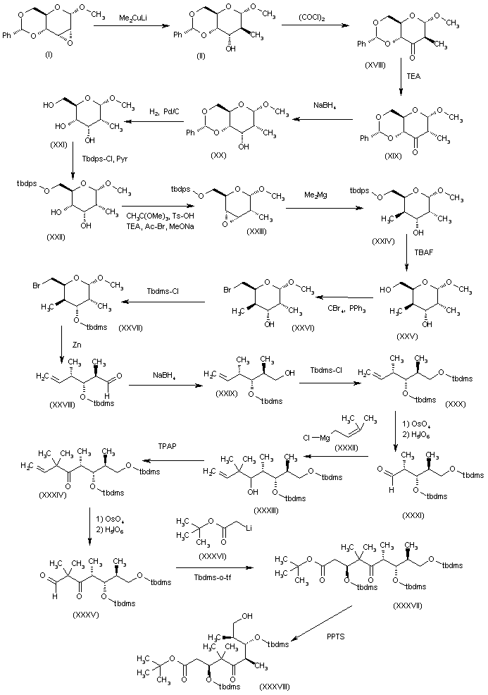 (xvii) is obtained as follows: the reaction of the glucoside (i)